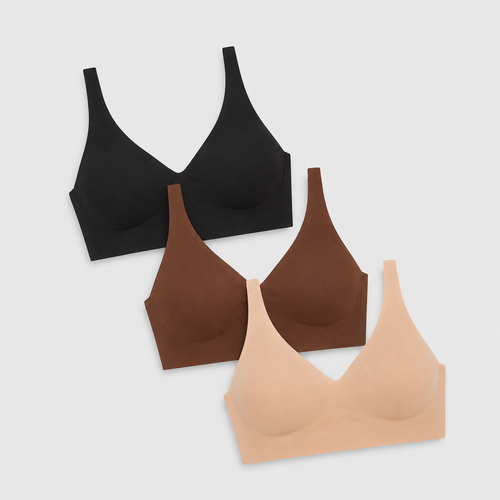 Women's V-Neck Wireless Bralette — 3-Pack
