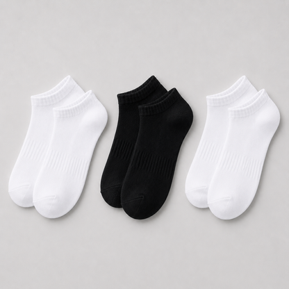 Unisex Cotton Ankle Socks — 3-Pack