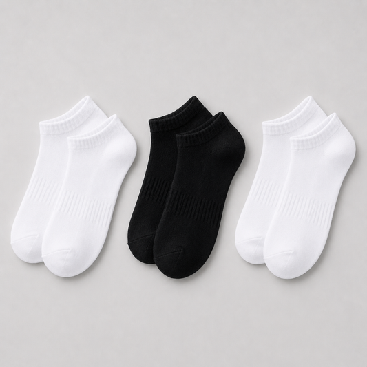 Unisex Cotton Ankle Socks — 3-Pack
