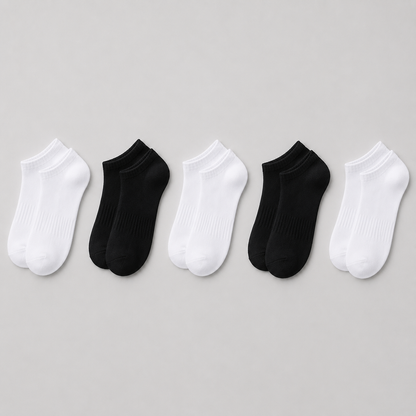 Unisex Cotton Ankle Socks — 5-Pack