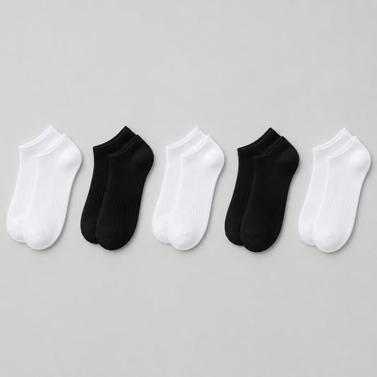 Unisex Cotton Ankle Socks — 5-Pack