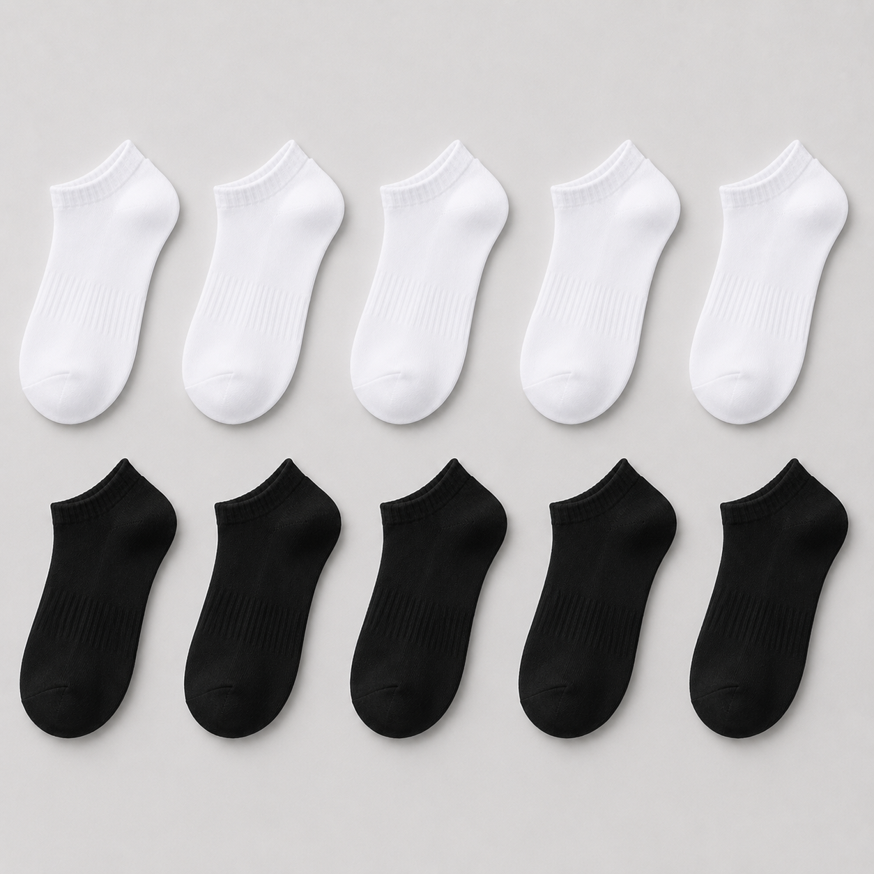 Unisex Cotton Ankle Socks — 10-Pack