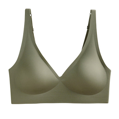 Women's V-Neck Wireless Bralette 5-Pack Brown | Lovenq