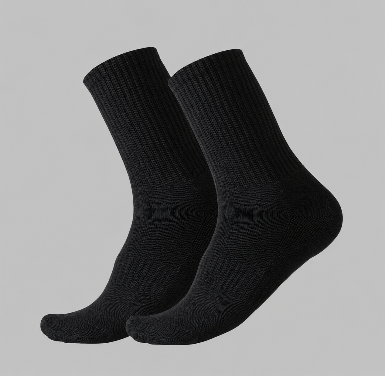 Unisex Cotton Crew Socks 10-Pack Black | Lovenq