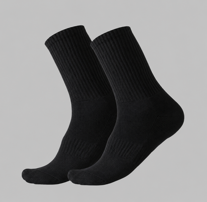 Unisex Cotton Crew Socks 10-Pack Black | Lovenq