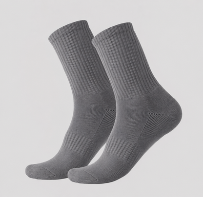 Unisex Cotton Crew Socks 10-Pack Gray | Lovenq