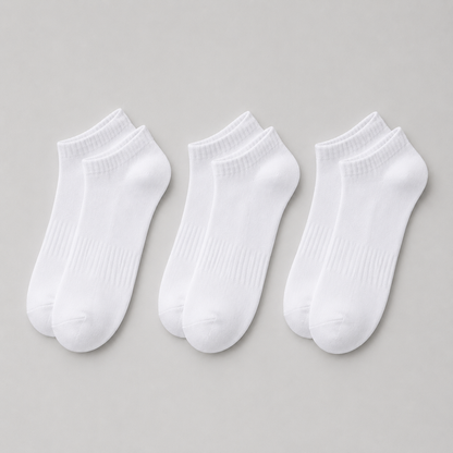 Unisex Cotton Ankle Socks — 3-Pack