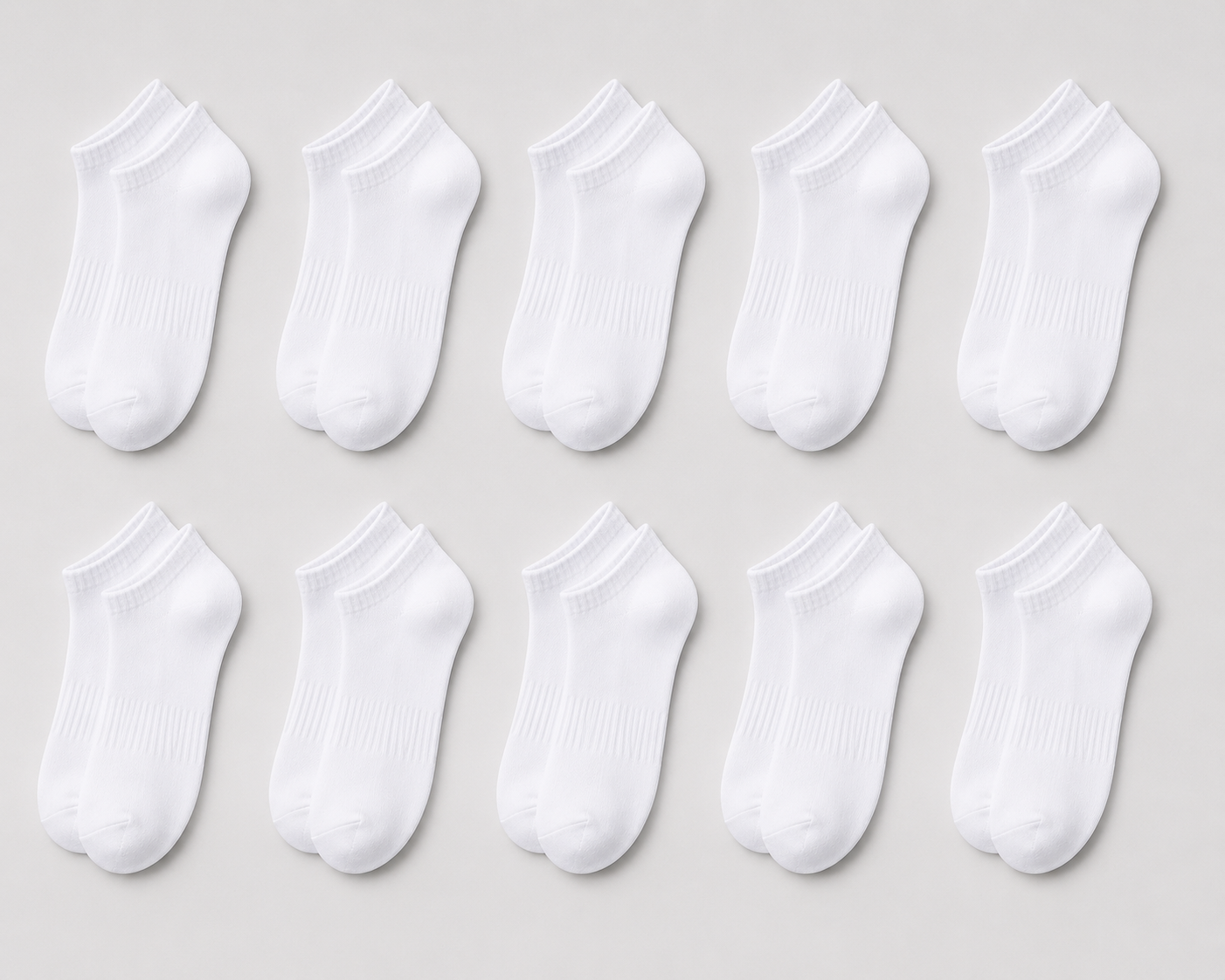 Unisex Cotton Ankle Socks — 10-Pack
