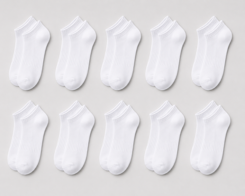 Unisex Cotton Ankle Socks — 10-Pack
