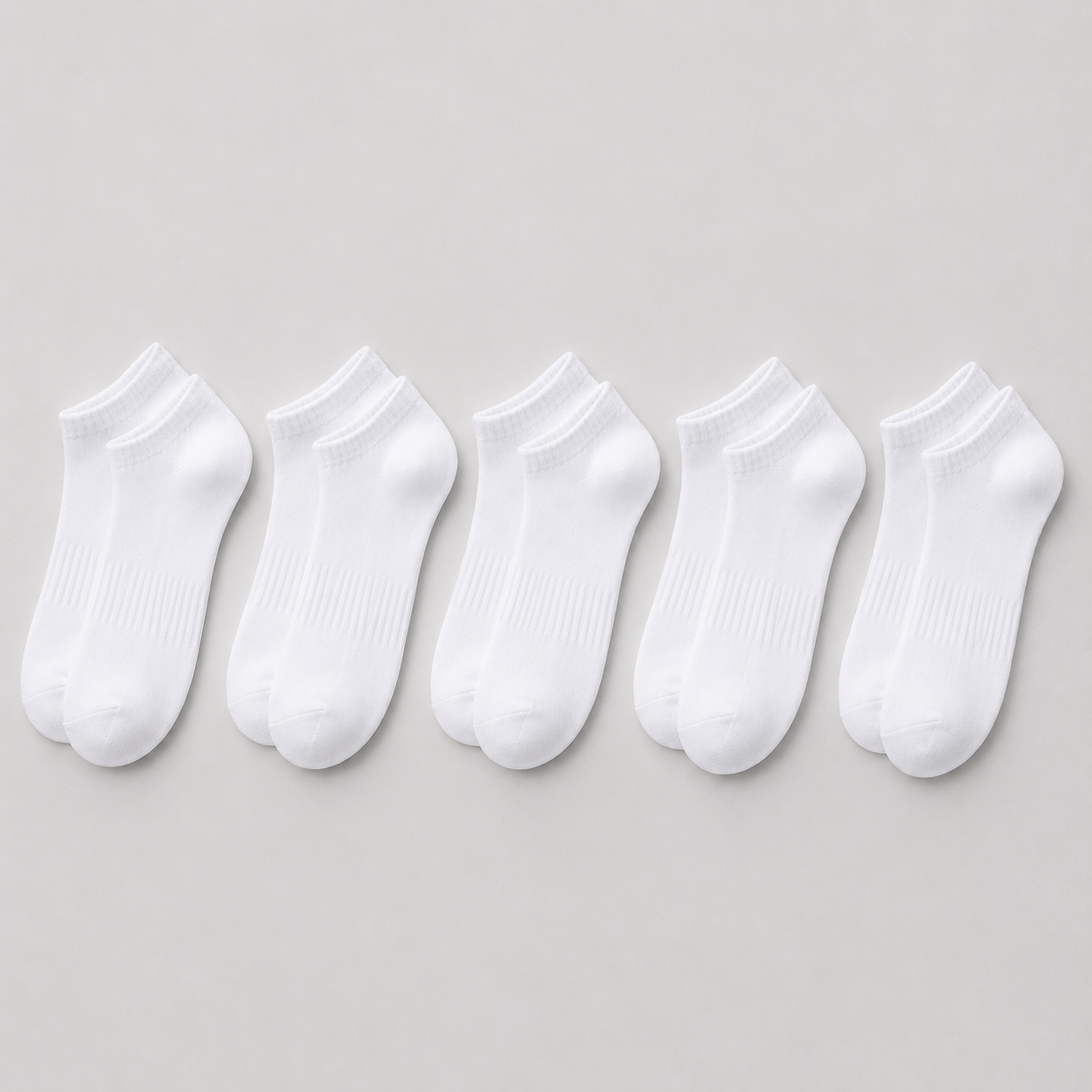 Unisex Cotton Ankle Socks — 5-Pack