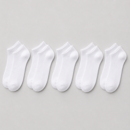 Unisex Cotton Ankle Socks — 5-Pack