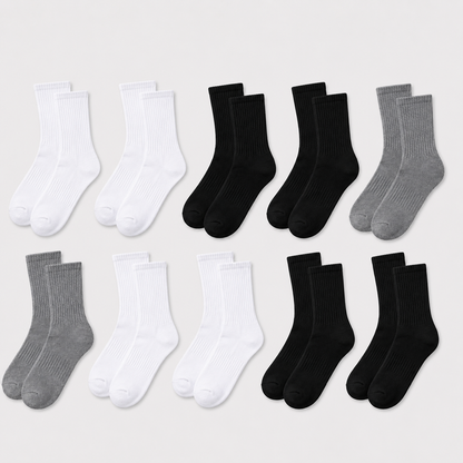 Unisex Cotton Crew Socks — 10-Pack