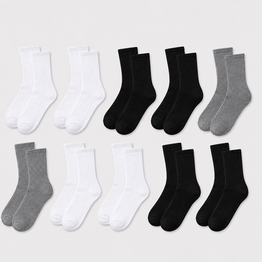 Unisex Cotton Crew Socks — 10-Pack