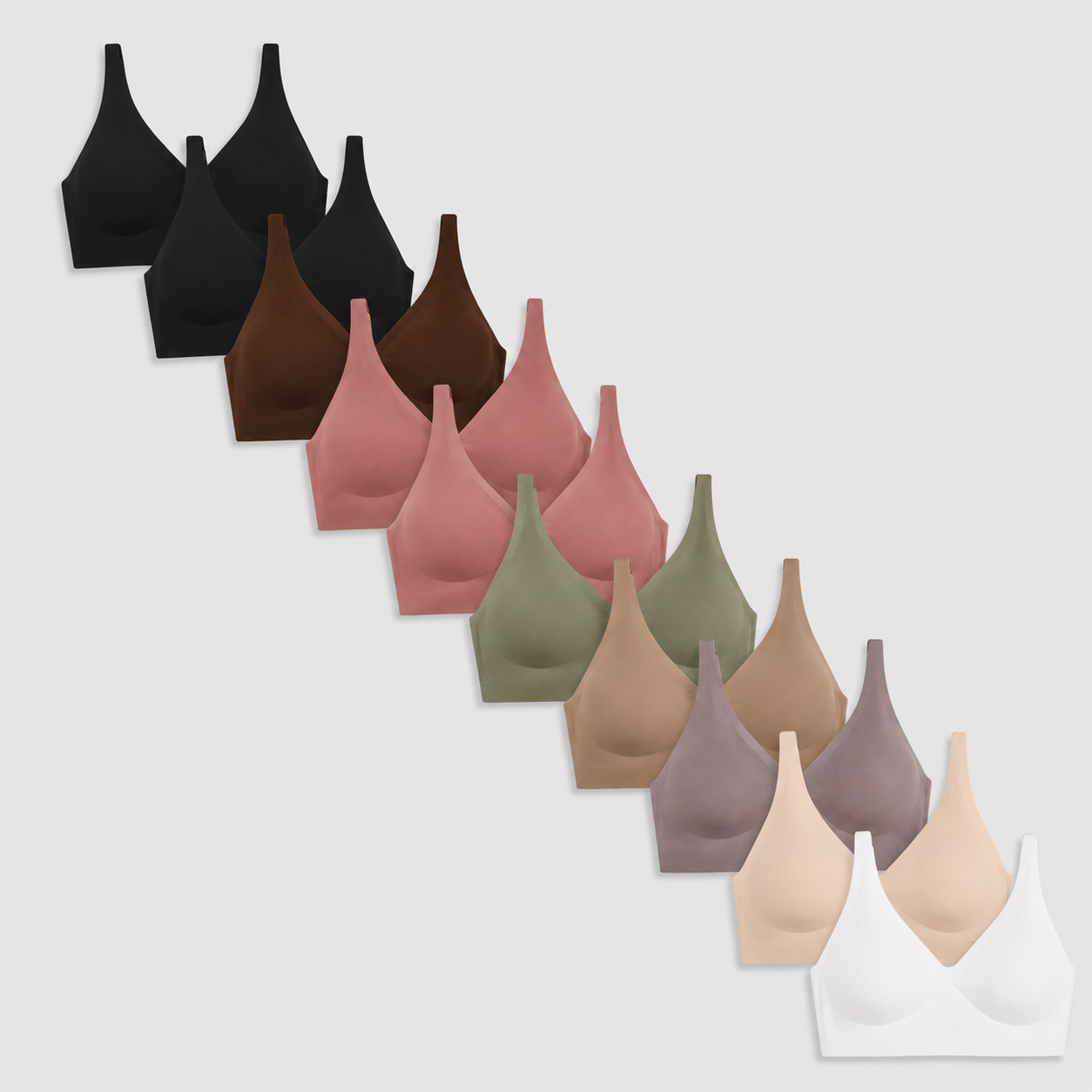 Women's V-Neck Wireless Bralette — 10-Pack